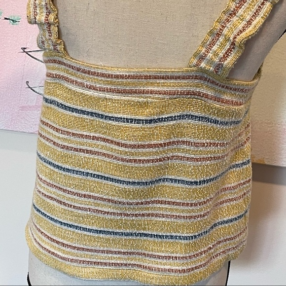 Madewell Yellow Tank Texture & Thread Tie-Front Tank Top Smithfield Stripe Sz S - Picture 6 of 10